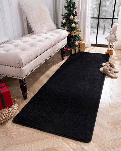 Shag Living Room Area Rug, 6x9 Black Washable Fuzzy Bedroom Rugs, Soft Fluffy Indoor Carpets for Dorm Boys Girls Kids Room Nursery Home Decorations