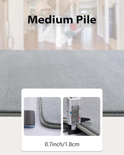 Shag Living Room Area Rug, 6x9 Black Washable Fuzzy Bedroom Rugs, Soft Fluffy Indoor Carpets for Dorm Boys Girls Kids Room Nursery Home Decorations