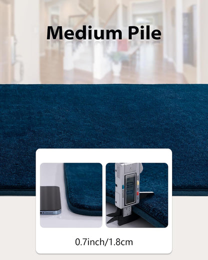 Shag Living Room Area Rug, 6x9 Black Washable Fuzzy Bedroom Rugs, Soft Fluffy Indoor Carpets for Dorm Boys Girls Kids Room Nursery Home Decorations