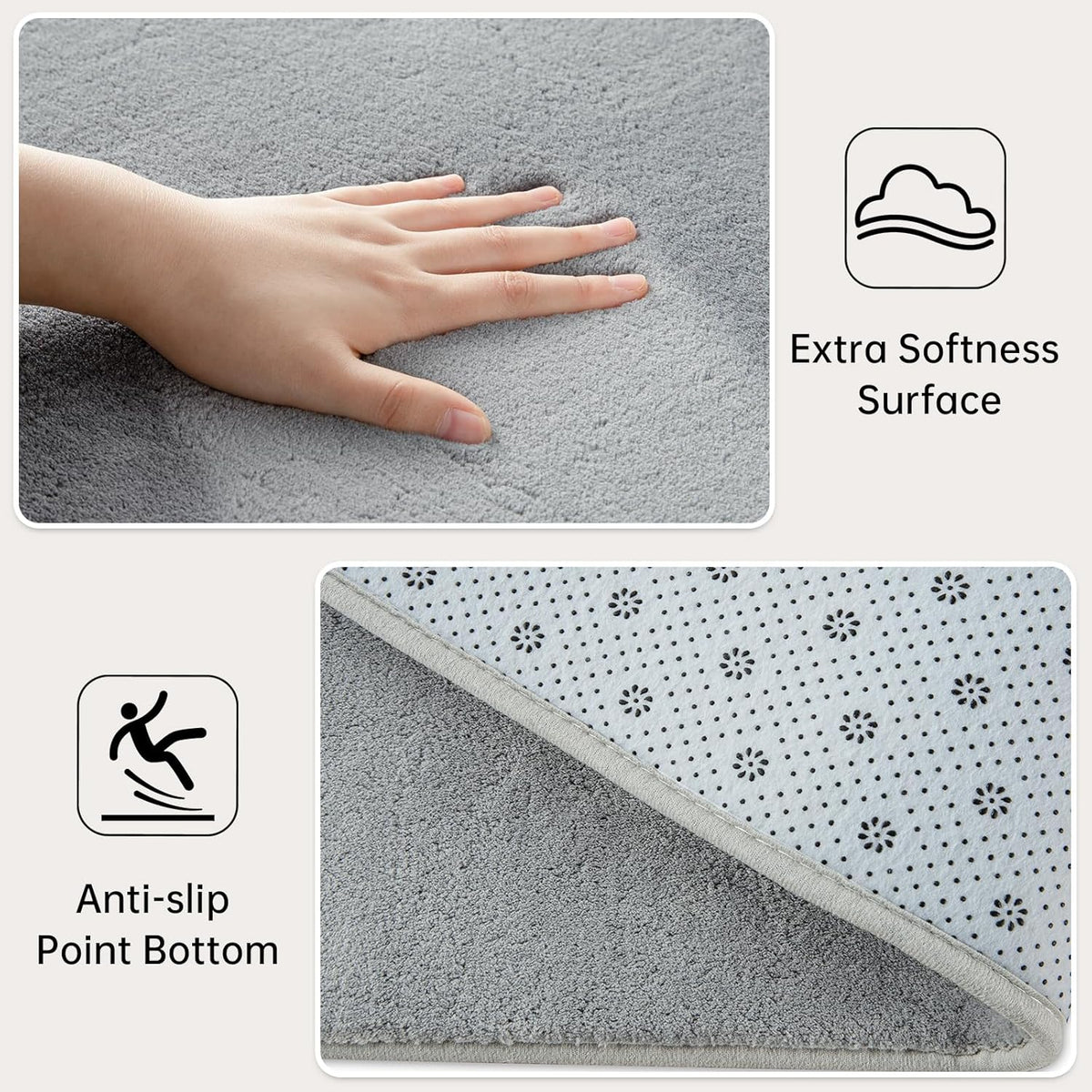 Shag Living Room Area Rug, 6x9 Black Washable Fuzzy Bedroom Rugs, Soft Fluffy Indoor Carpets for Dorm Boys Girls Kids Room Nursery Home Decorations