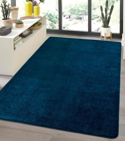 Shag Living Room Area Rug, 6x9 Black Washable Fuzzy Bedroom Rugs, Soft Fluffy Indoor Carpets for Dorm Boys Girls Kids Room Nursery Home Decorations