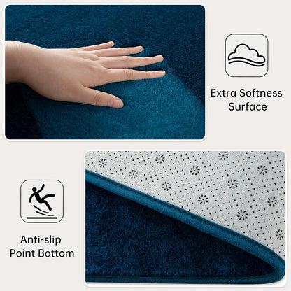 Shag Living Room Area Rug, 6x9 Black Washable Fuzzy Bedroom Rugs, Soft Fluffy Indoor Carpets for Dorm Boys Girls Kids Room Nursery Home Decorations