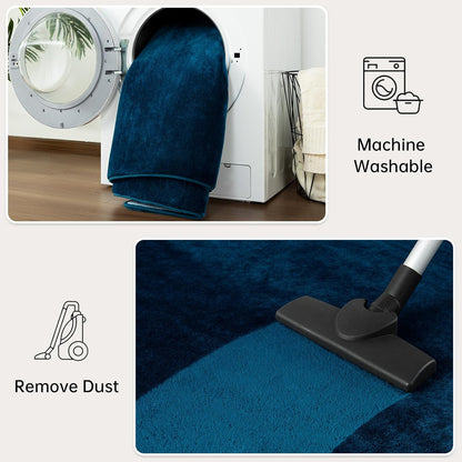 Shag Living Room Area Rug, 6x9 Black Washable Fuzzy Bedroom Rugs, Soft Fluffy Indoor Carpets for Dorm Boys Girls Kids Room Nursery Home Decorations