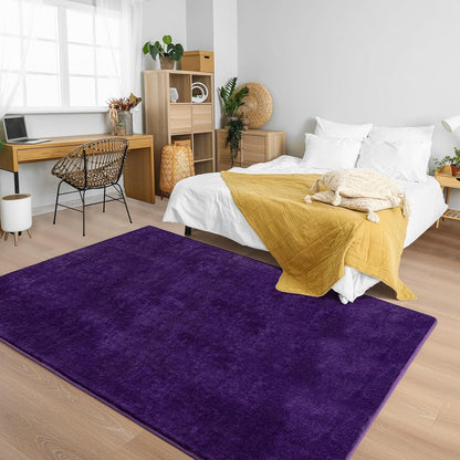 Shag Living Room Area Rug, 6x9 Black Washable Fuzzy Bedroom Rugs, Soft Fluffy Indoor Carpets for Dorm Boys Girls Kids Room Nursery Home Decorations