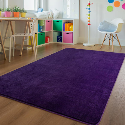 Shag Living Room Area Rug, 6x9 Black Washable Fuzzy Bedroom Rugs, Soft Fluffy Indoor Carpets for Dorm Boys Girls Kids Room Nursery Home Decorations