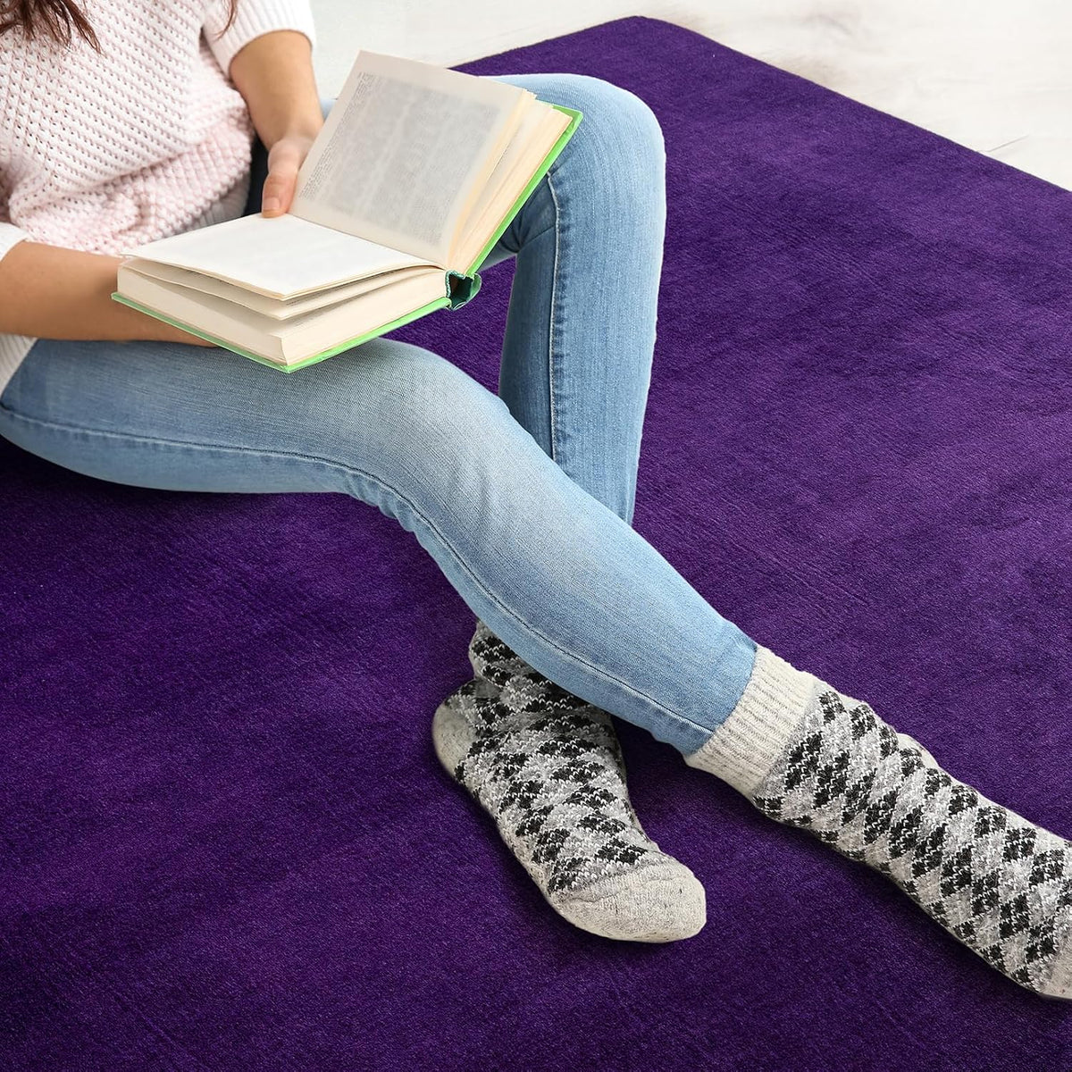 Shag Living Room Area Rug, 6x9 Black Washable Fuzzy Bedroom Rugs, Soft Fluffy Indoor Carpets for Dorm Boys Girls Kids Room Nursery Home Decorations
