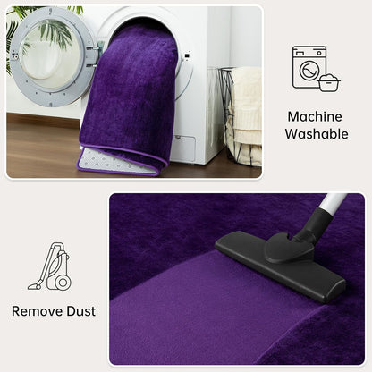 Shag Living Room Area Rug, 6x9 Black Washable Fuzzy Bedroom Rugs, Soft Fluffy Indoor Carpets for Dorm Boys Girls Kids Room Nursery Home Decorations