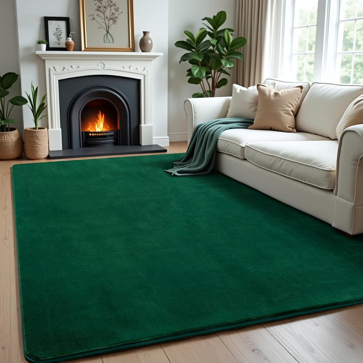 Shag Living Room Area Rug, 6x9 Black Washable Fuzzy Bedroom Rugs, Soft Fluffy Indoor Carpets for Dorm Boys Girls Kids Room Nursery Home Decorations