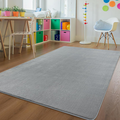 Shag Living Room Area Rug, 6x9 Black Washable Fuzzy Bedroom Rugs, Soft Fluffy Indoor Carpets for Dorm Boys Girls Kids Room Nursery Home Decorations