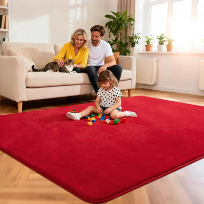 Shag Living Room Area Rug, 6x9 Black Washable Fuzzy Bedroom Rugs, Soft Fluffy Indoor Carpets for Dorm Boys Girls Kids Room Nursery Home Decorations