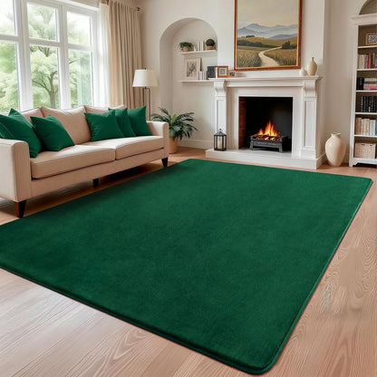 Shag Living Room Area Rug, 6x9 Black Washable Fuzzy Bedroom Rugs, Soft Fluffy Indoor Carpets for Dorm Boys Girls Kids Room Nursery Home Decorations
