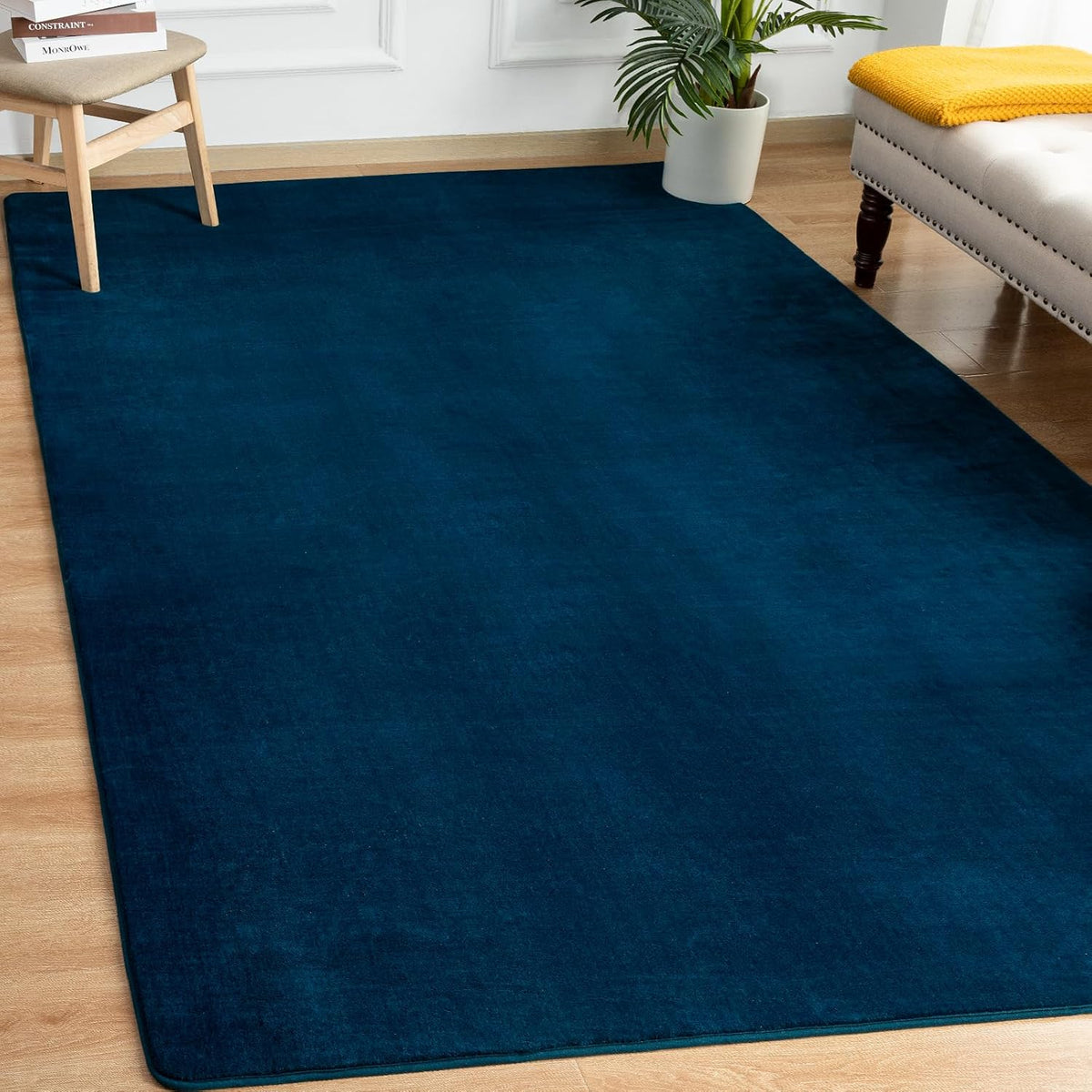 Shag Living Room Area Rug, 6x9 Black Washable Fuzzy Bedroom Rugs, Soft Fluffy Indoor Carpets for Dorm Boys Girls Kids Room Nursery Home Decorations