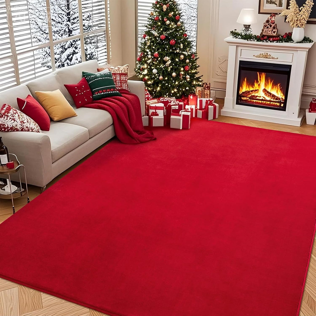 Shag Living Room Area Rug, 6x9 Black Washable Fuzzy Bedroom Rugs, Soft Fluffy Indoor Carpets for Dorm Boys Girls Kids Room Nursery Home Decorations