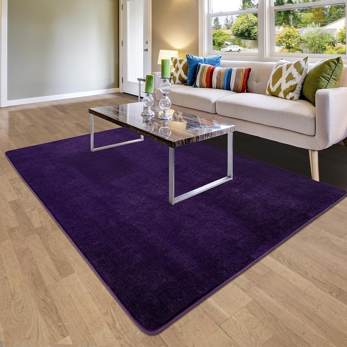 Shag Living Room Area Rug, 6x9 Black Washable Fuzzy Bedroom Rugs, Soft Fluffy Indoor Carpets for Dorm Boys Girls Kids Room Nursery Home Decorations