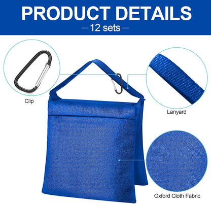 12 Packs Photography Weight Bags Photo Studio Filled Weight Bag Empty Heavy Sandbag Set for Photography Tripod Stand Light Stand Sports Outdoor Photo Video Studio Boom Brackets (Black)