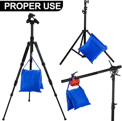 12 Packs Photography Weight Bags Photo Studio Filled Weight Bag Empty Heavy Sandbag Set for Photography Tripod Stand Light Stand Sports Outdoor Photo Video Studio Boom Brackets (Black)