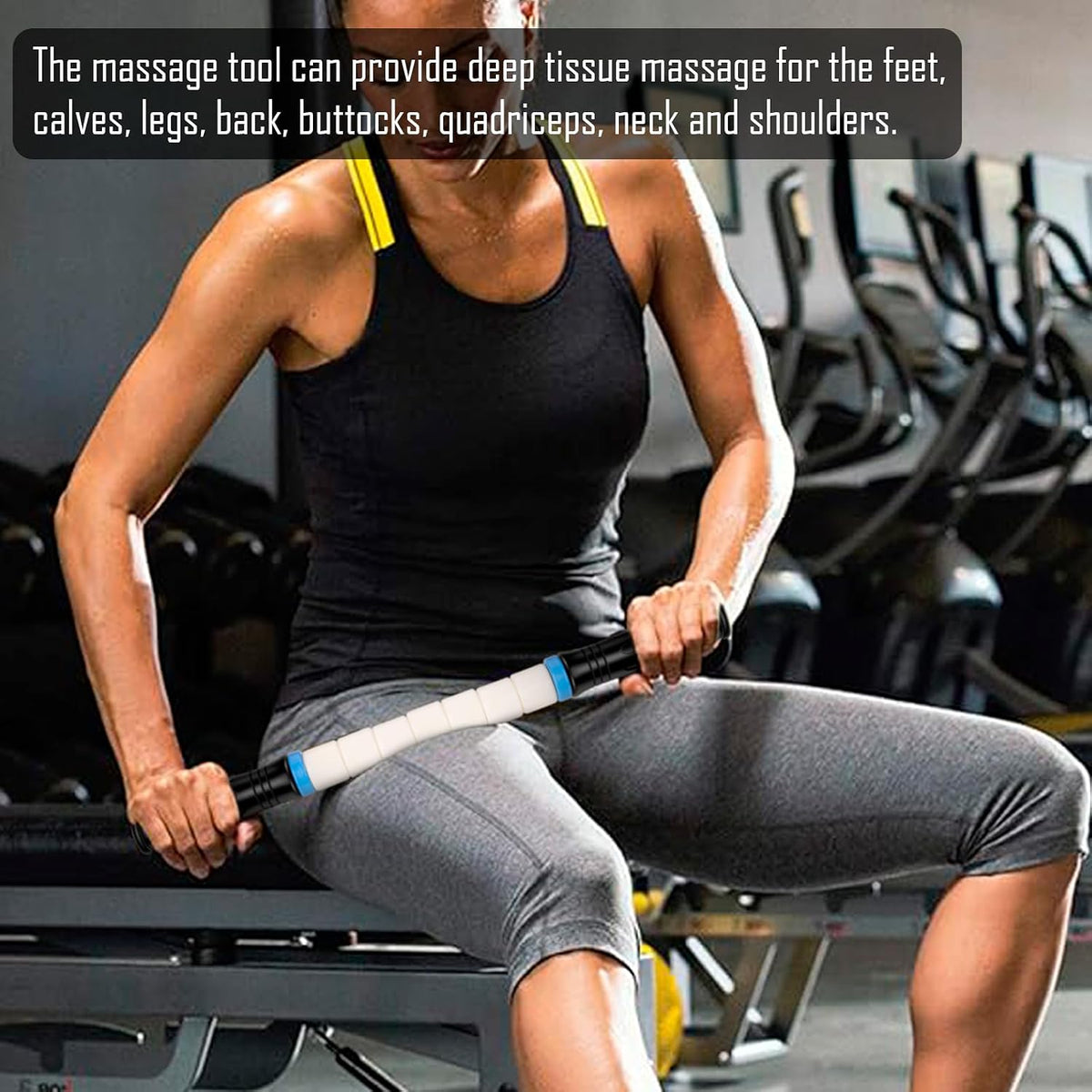 Portable Massage Roller Stick the Ultimate Muscle Roller 17 Inches Recommended By Physical Therapists Promotes Recovery Fast Relief for Cramps Soreness Tight Muscles-White
