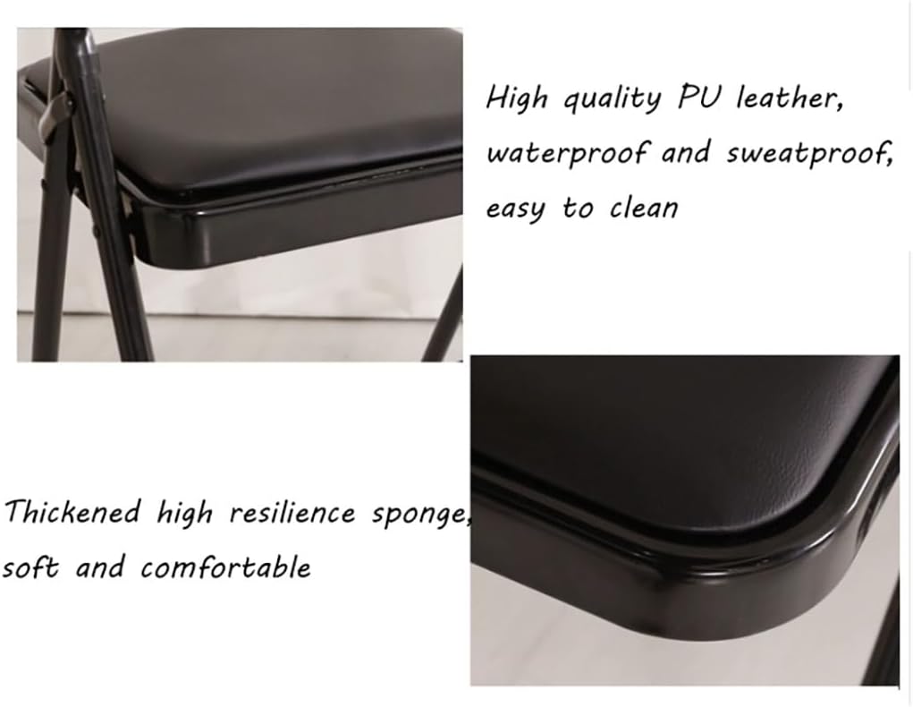 Portable Foldable Yoga Chair,Iyengar Yoga Chair,PU Leather,Front and Rear Beam Design,Backless Yoga Chair,Pilates Yoga Chair,Yoga Inversion Chair,Black
