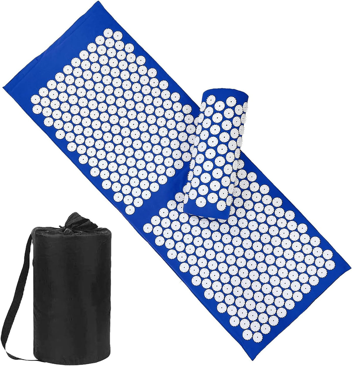28.7" Acupressure Mat and Pillow Set with Carry Bag (Black)