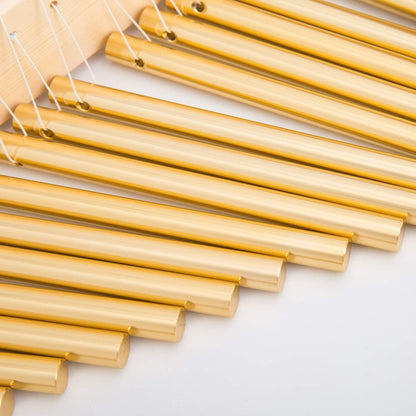 20 Note Chime Wind Chime 20 Bars Instrument Percussion with Mallet (Gold)