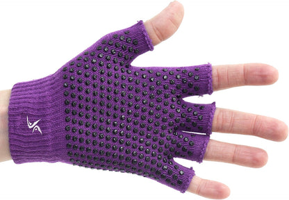 Grippy Yoga Gloves, Yoga Hand Grips with Firm Fingerless Design, One Size Fits All Yoga Gloves with Grips for Women and Men