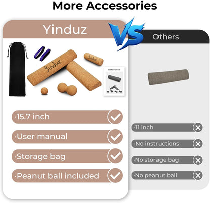 5-in-1 Cork Balance Board Kit - 15.7" Ankle Balance Board with Peanut Massage Ball, Balance Trainer, Foot Strengthener for Full Body Massage | Balance Stability | Improve Mobility | Prevent Falls