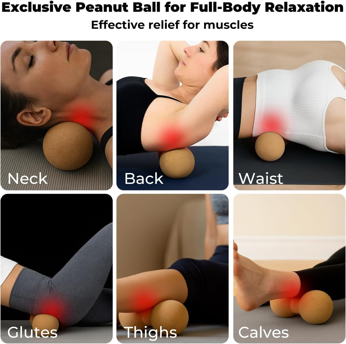 5-in-1 Cork Balance Board Kit - 15.7" Ankle Balance Board with Peanut Massage Ball, Balance Trainer, Foot Strengthener for Full Body Massage | Balance Stability | Improve Mobility | Prevent Falls