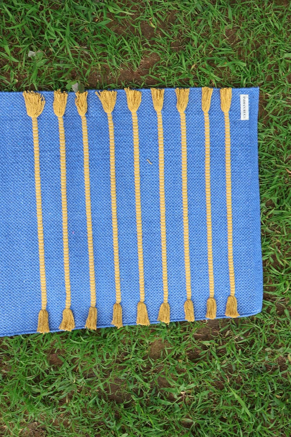 Cotton Organic Yoga Mat - Eco-Friendly Hand-Woven Rug - Handloom Foldable Yoga Mat for Everyday Fitness Maditation Rug - (24”x72”)