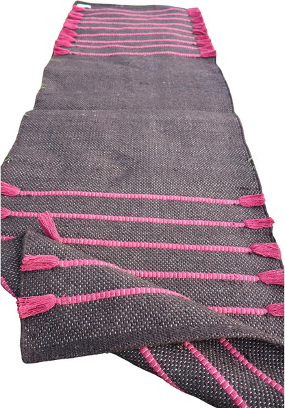 Cotton Organic Yoga Mat - Eco-Friendly Hand-Woven Rug - Handloom Foldable Yoga Mat for Everyday Fitness Maditation Rug - (24”x72”)