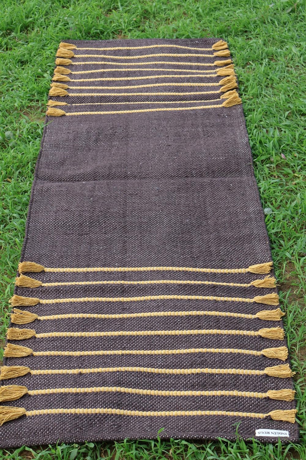 Cotton Organic Yoga Mat - Eco-Friendly Hand-Woven Rug - Handloom Foldable Yoga Mat for Everyday Fitness Maditation Rug - (24”x72”)