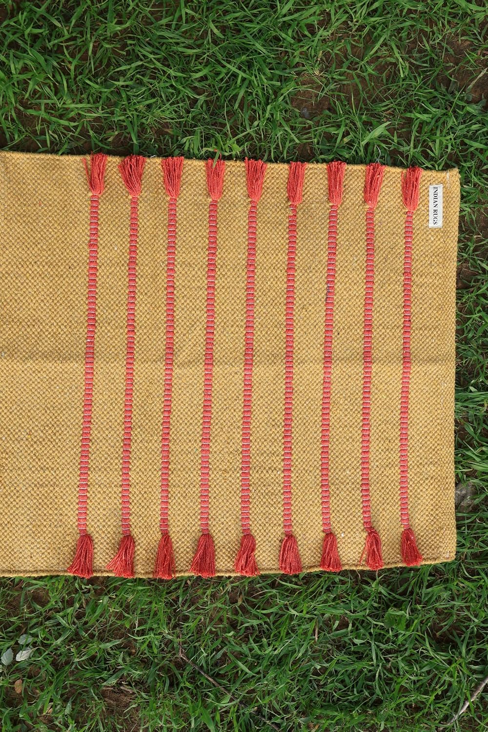 Cotton Organic Yoga Mat - Eco-Friendly Hand-Woven Rug - Handloom Foldable Yoga Mat for Everyday Fitness Maditation Rug - (24”x72”)
