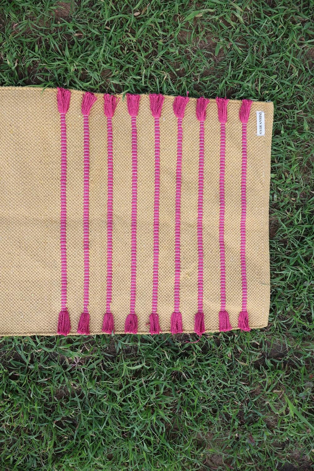 Cotton Organic Yoga Mat - Eco-Friendly Hand-Woven Rug - Handloom Foldable Yoga Mat for Everyday Fitness Maditation Rug - (24”x72”)