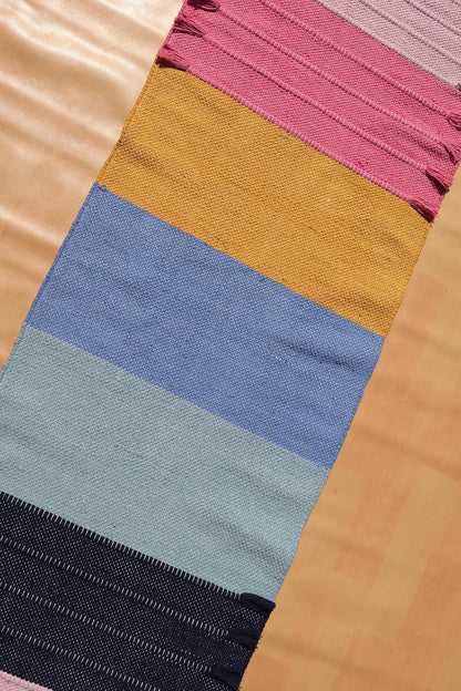 Jaipur Art & Rugs Cotton Yoga Rug - Eco-Friendly Hand-Woven Thick Mat (24”x72”x5mm) for Everyday Fitness at Home - Comfortable & Extra-Long - Colors A