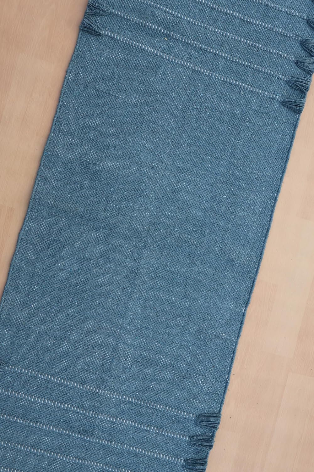 Jaipur Art & Rugs Cotton Yoga Rug - Eco-Friendly Hand-Woven Thick Mat (24”x72”x5mm) for Everyday Fitness at Home - Comfortable & Extra-Long - Colors A