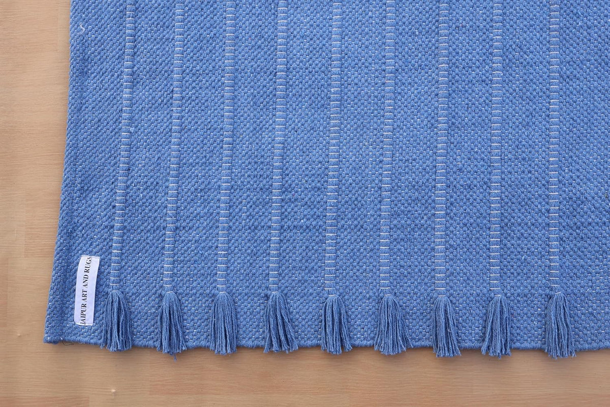 Jaipur Art & Rugs Cotton Yoga Rug - Eco-Friendly Hand-Woven Thick Mat (24”x72”x5mm) for Everyday Fitness at Home - Comfortable & Extra-Long - Colors A