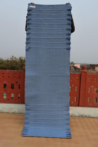 Jaipur Art & Rugs Cotton Yoga Rug - Eco-Friendly Hand-Woven Thick Mat (24”x72”x5mm) for Everyday Fitness at Home - Comfortable & Extra-Long - Colors A