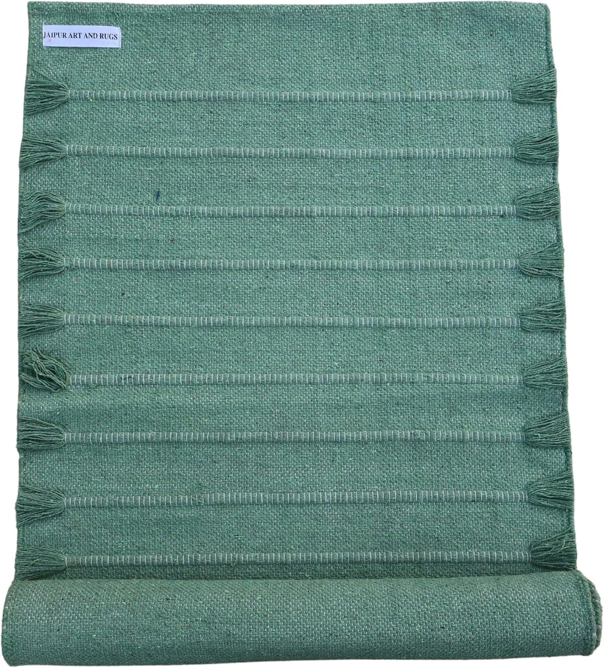 Jaipur Art & Rugs Cotton Yoga Rug - Eco-Friendly Hand-Woven Thick Mat (24”x72”x5mm) for Everyday Fitness at Home - Comfortable & Extra-Long - Colors A