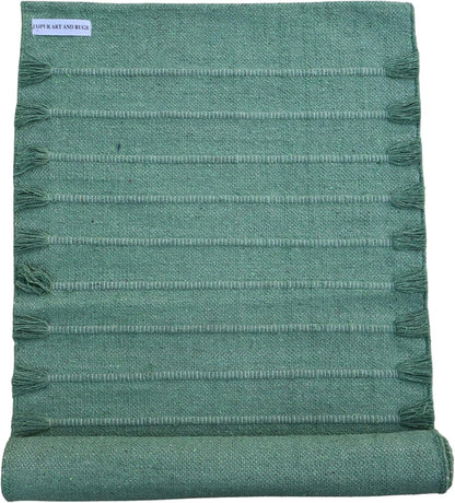 Jaipur Art & Rugs Cotton Yoga Rug - Eco-Friendly Hand-Woven Thick Mat (24”x72”x5mm) for Everyday Fitness at Home - Comfortable & Extra-Long - Colors A
