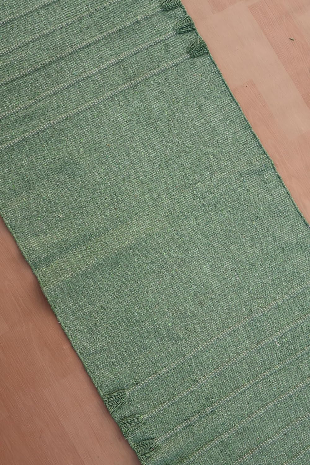 Jaipur Art & Rugs Cotton Yoga Rug - Eco-Friendly Hand-Woven Thick Mat (24”x72”x5mm) for Everyday Fitness at Home - Comfortable & Extra-Long - Colors A