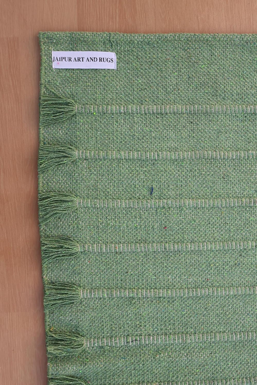 Jaipur Art & Rugs Cotton Yoga Rug - Eco-Friendly Hand-Woven Thick Mat (24”x72”x5mm) for Everyday Fitness at Home - Comfortable & Extra-Long - Colors A
