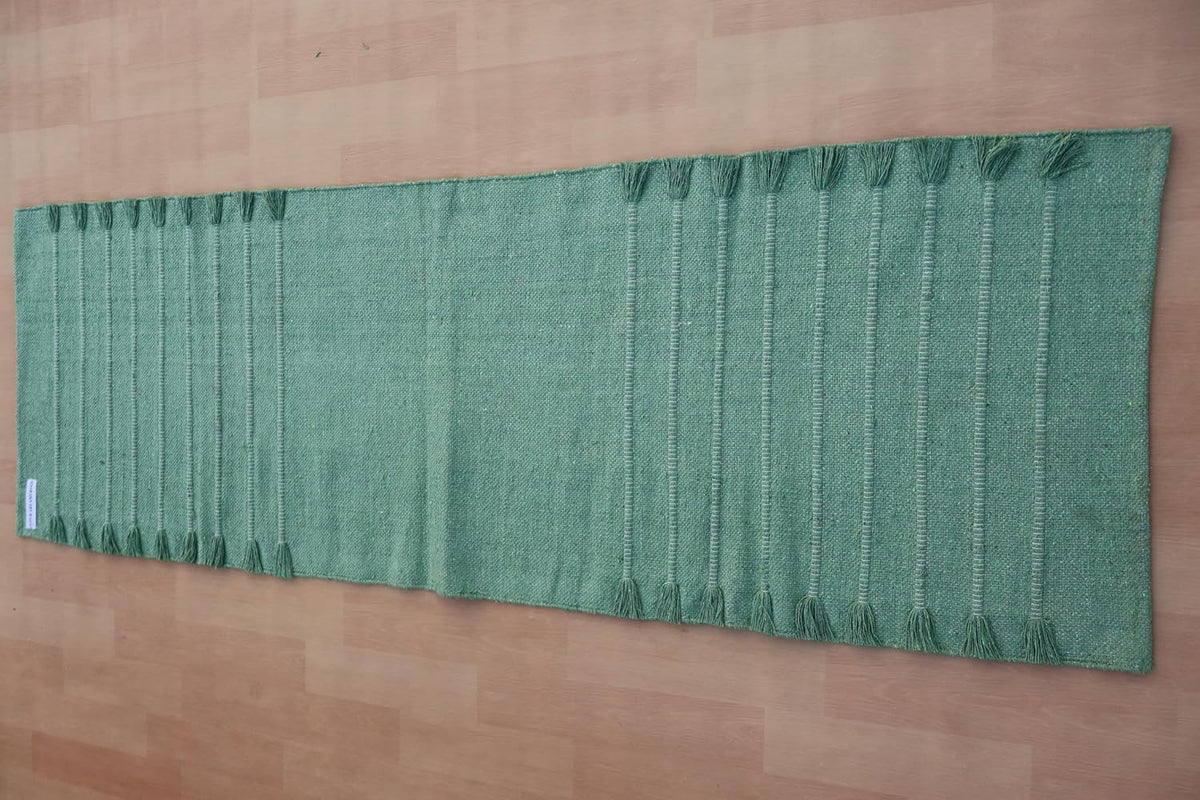 Jaipur Art & Rugs Cotton Yoga Rug - Eco-Friendly Hand-Woven Thick Mat (24”x72”x5mm) for Everyday Fitness at Home - Comfortable & Extra-Long - Colors A