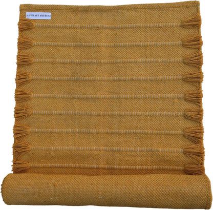 Jaipur Art & Rugs Cotton Yoga Rug - Eco-Friendly Hand-Woven Thick Mat (24”x72”x5mm) for Everyday Fitness at Home - Comfortable & Extra-Long - Colors A