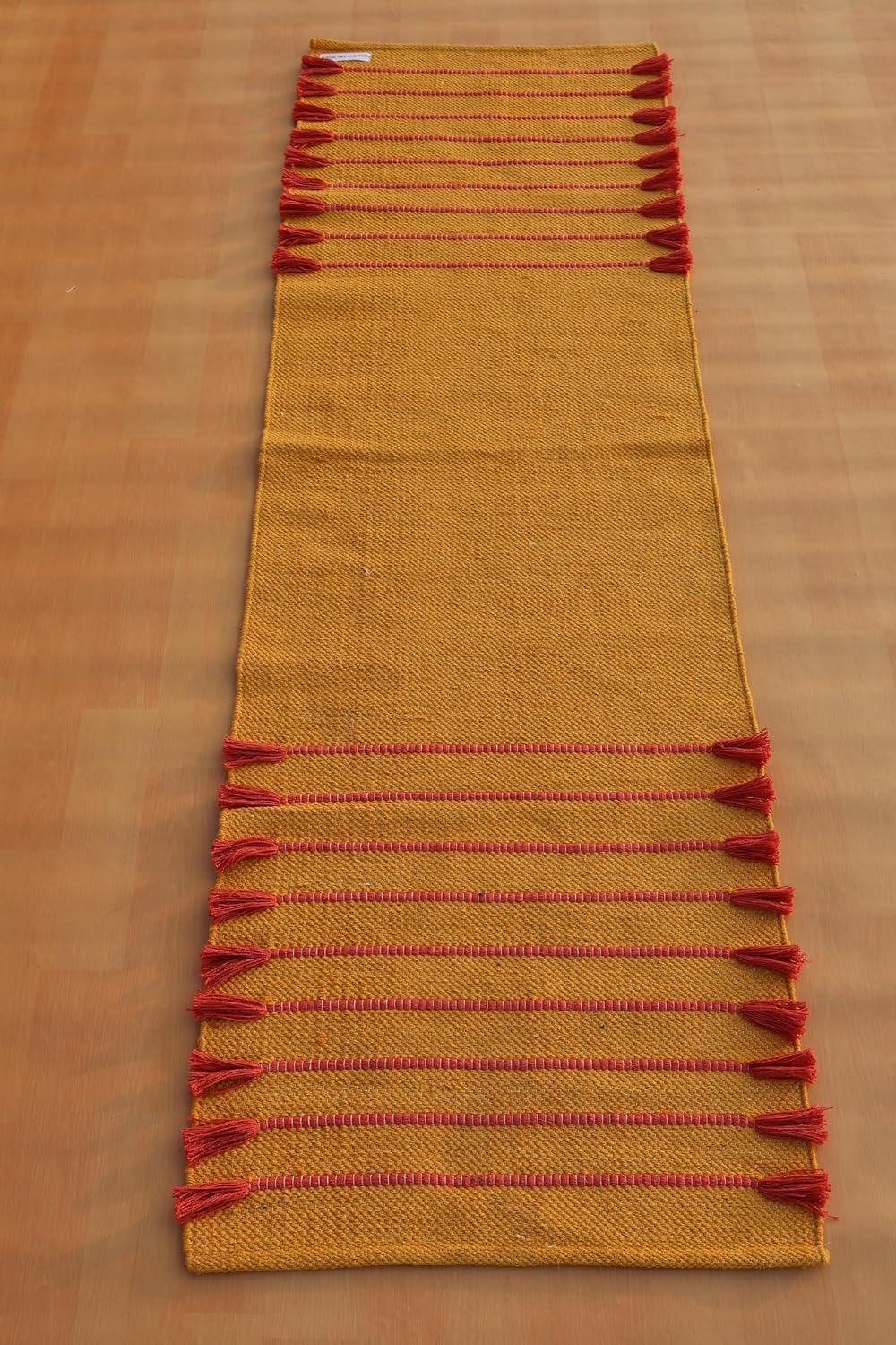 Jaipur Art & Rugs Cotton Yoga Rug - Eco-Friendly Hand-Woven Thick Mat (24”x72”x5mm) for Everyday Fitness at Home - Comfortable & Extra-Long - Colors A