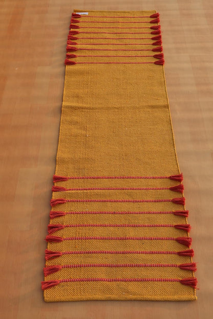 Jaipur Art & Rugs Cotton Yoga Rug - Eco-Friendly Hand-Woven Thick Mat (24”x72”x5mm) for Everyday Fitness at Home - Comfortable & Extra-Long - Colors A