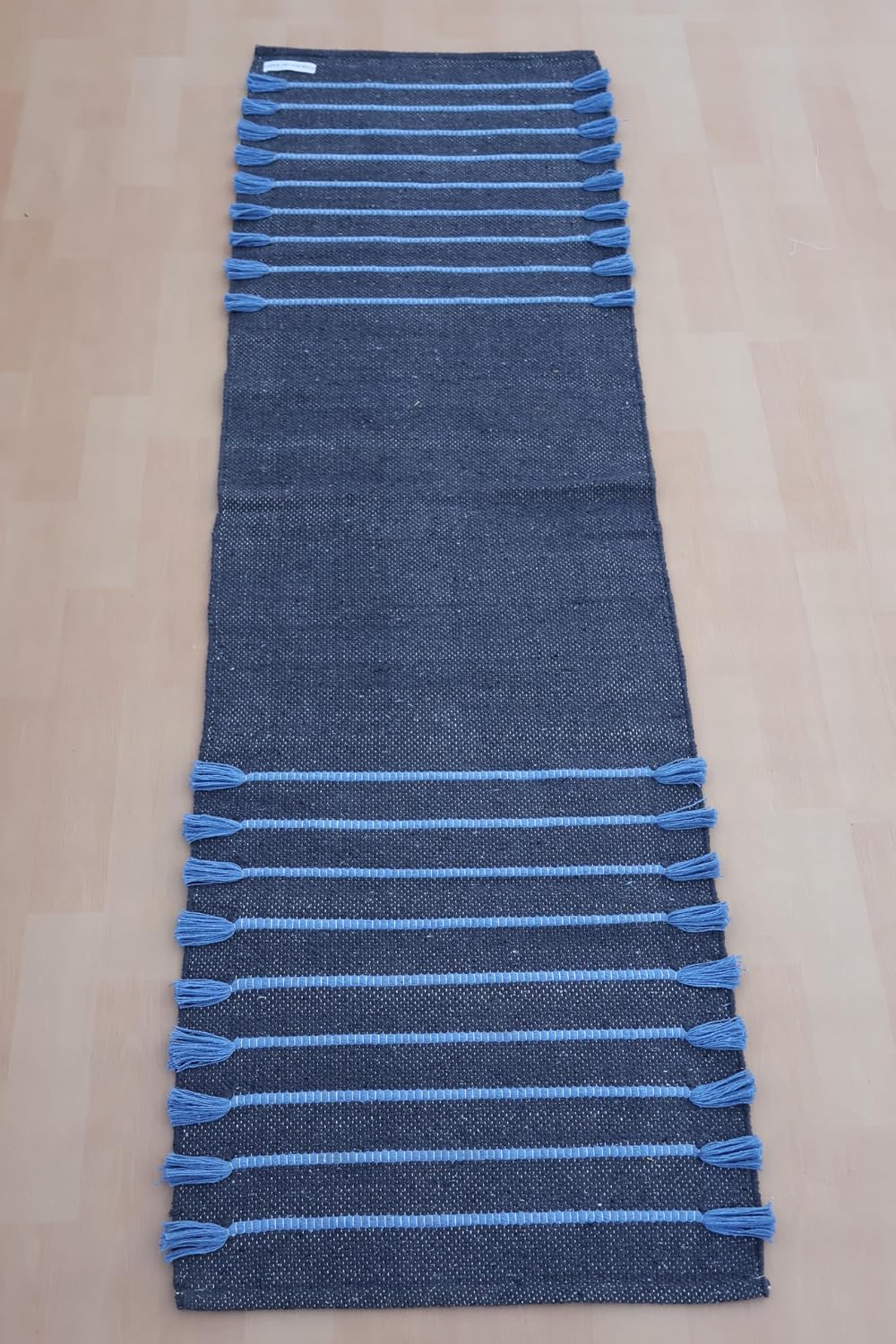 Jaipur Art & Rugs Cotton Yoga Rug - Eco-Friendly Hand-Woven Thick Mat (24”x72”x5mm) for Everyday Fitness at Home - Comfortable & Extra-Long - Colors A