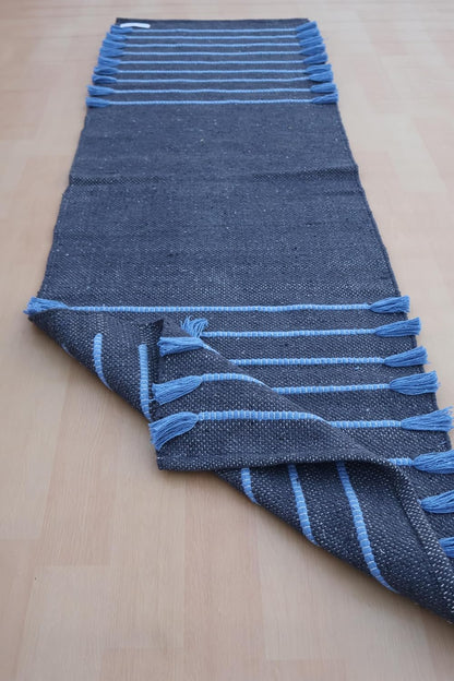 Jaipur Art & Rugs Cotton Yoga Rug - Eco-Friendly Hand-Woven Thick Mat (24”x72”x5mm) for Everyday Fitness at Home - Comfortable & Extra-Long - Colors A