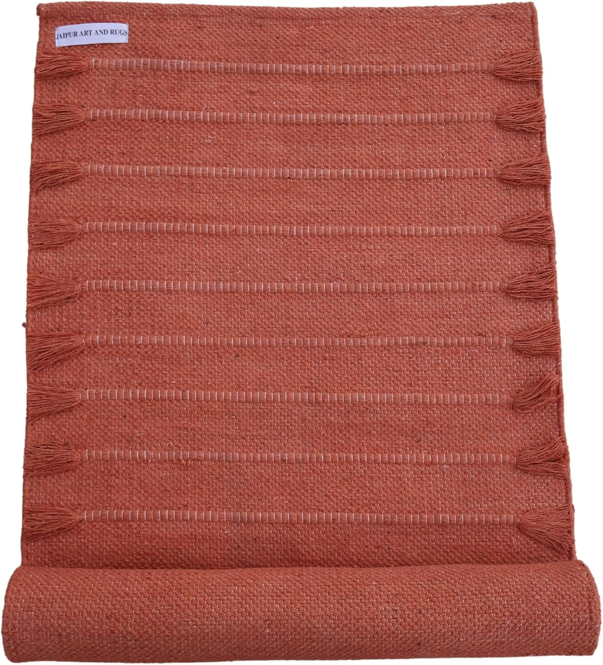 Jaipur Art & Rugs Cotton Yoga Rug - Eco-Friendly Hand-Woven Thick Mat (24”x72”x5mm) for Everyday Fitness at Home - Comfortable & Extra-Long - Colors A