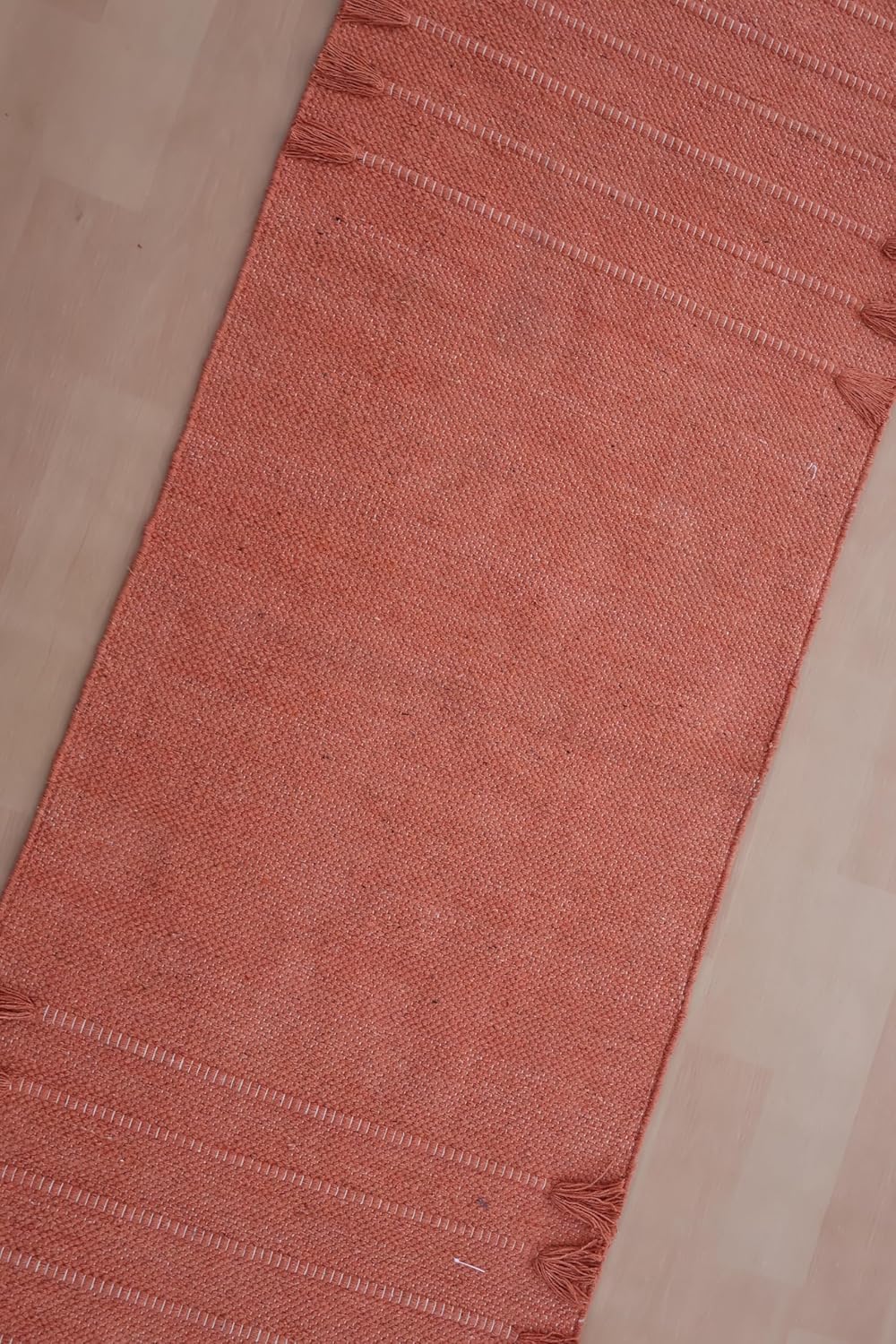 Jaipur Art & Rugs Cotton Yoga Rug - Eco-Friendly Hand-Woven Thick Mat (24”x72”x5mm) for Everyday Fitness at Home - Comfortable & Extra-Long - Colors A