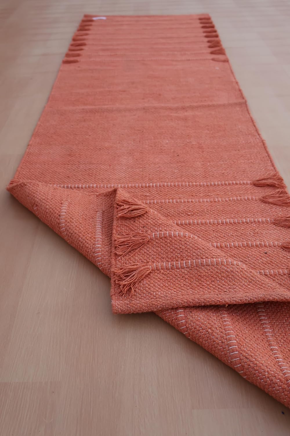 Jaipur Art & Rugs Cotton Yoga Rug - Eco-Friendly Hand-Woven Thick Mat (24”x72”x5mm) for Everyday Fitness at Home - Comfortable & Extra-Long - Colors A