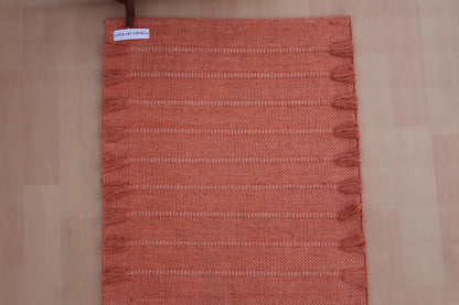 Jaipur Art & Rugs Cotton Yoga Rug - Eco-Friendly Hand-Woven Thick Mat (24”x72”x5mm) for Everyday Fitness at Home - Comfortable & Extra-Long - Colors A